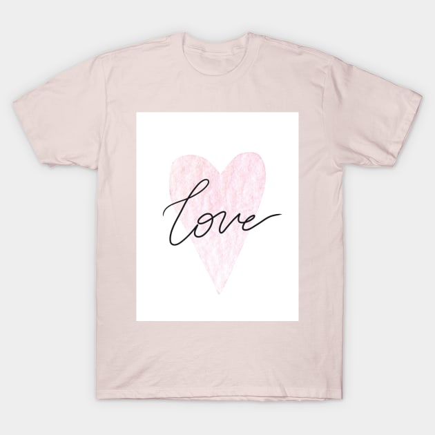 "Love" Graphic Design Teeshirt T-Shirt by Wilanrod Studio